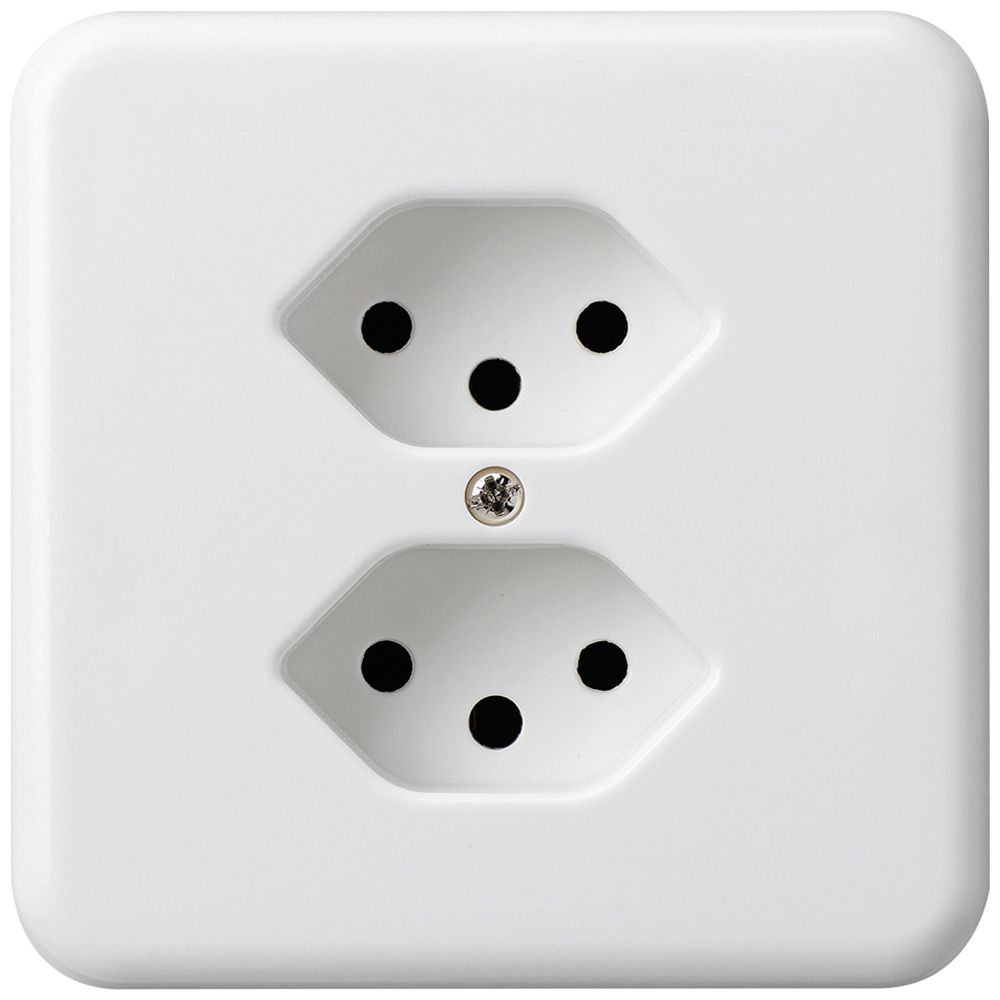 UP-Steckdose Hager basico 2×Typ 13 mit Kinderschutz weiss