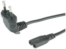 Câble d'appareil ROLINE T26 (90°) → C7 2×0.75mm² 250VAC/2.5A noir 1.8m