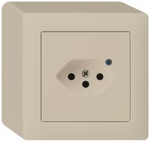 Prise AP Hager kallysto 1×T13 illuminé Q beige