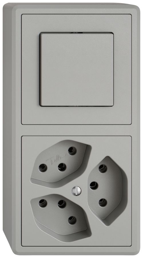 AP-Kombination EDIZIO.liv SNAPFIX® 2×1 140×74mm Schema 3/1L+3×T13 hellgrau