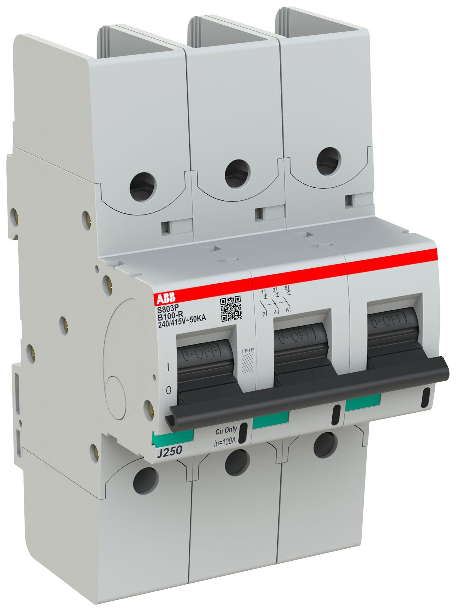 Leitungsschutzschalter ABB S803P-B100-R 3P 400V B-100A 50kA 4.5TE