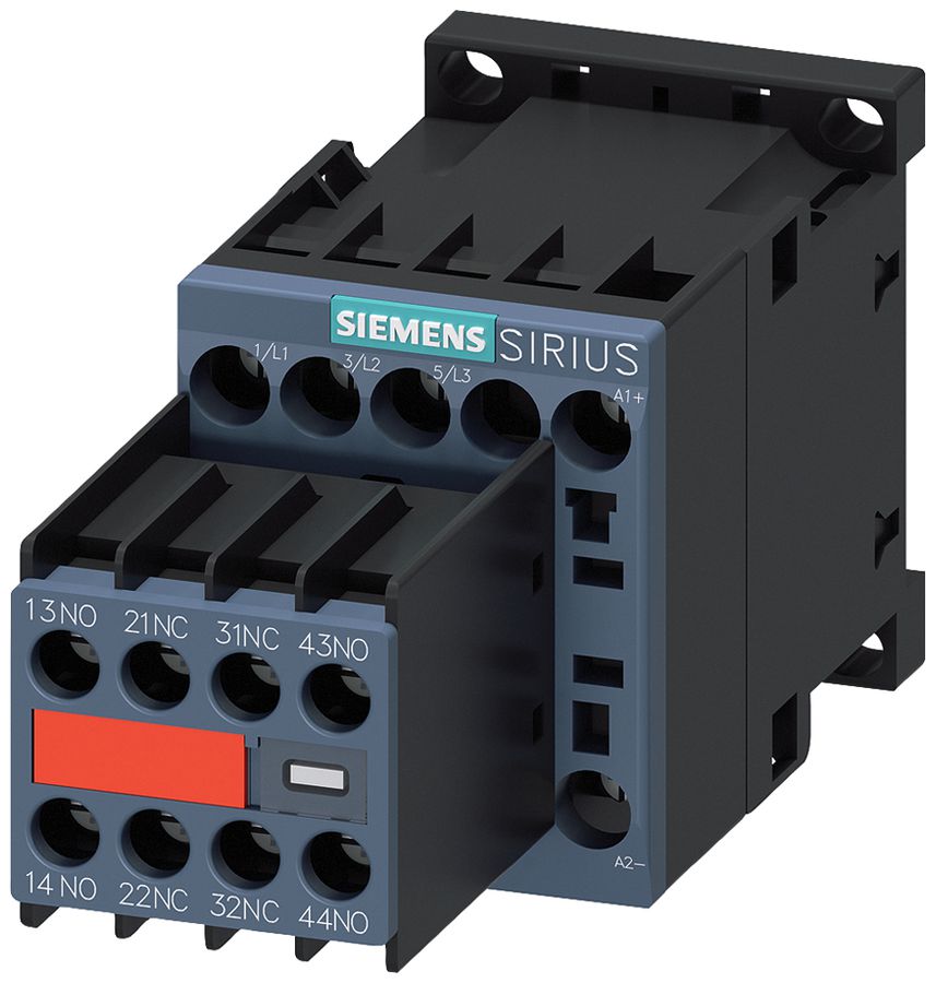 Leistungsschütz Siemens SIRIUS 3RT2 24VDC 3P 12A +2S/2Ö+Diode Schraubklemmen