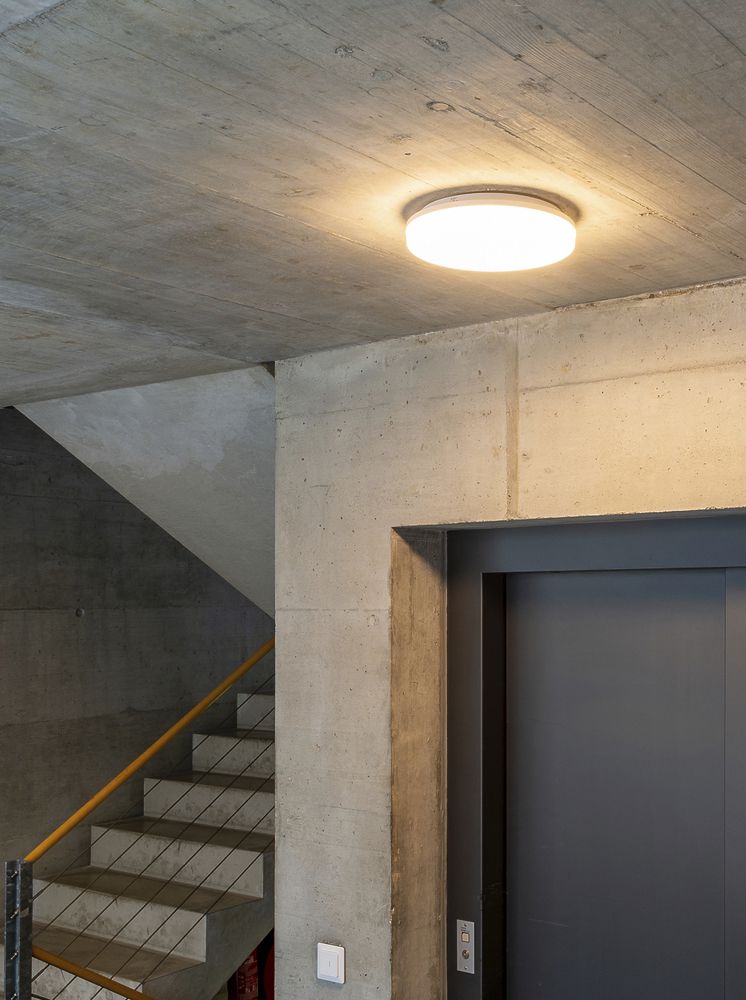 LED-Decken-/Wandleuchte FLAT HF, 18W, 230V, 1900lm, 3000K, Ø278mm, IP54, weiss