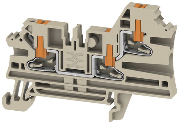 Borne de passage Weidmüller AL3C PUSH IN 2.5mm² 24A 800V DIN35 beige