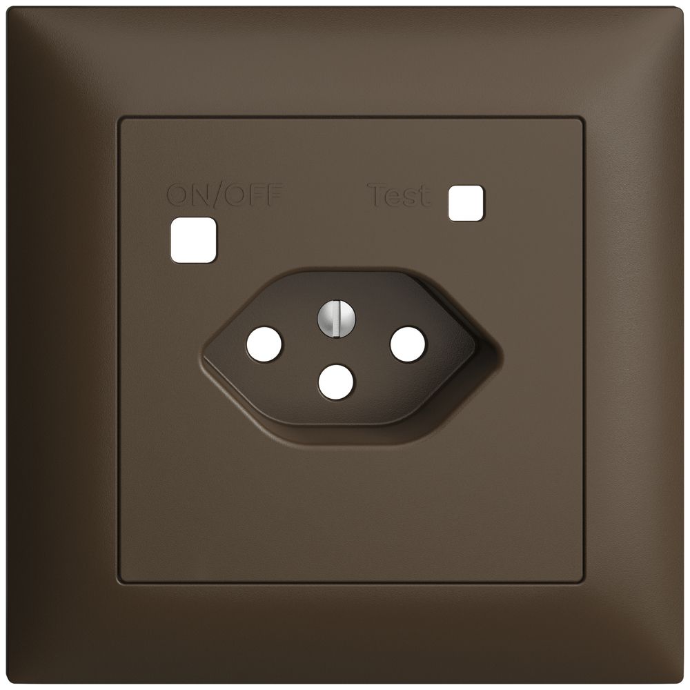 Frontset EDIZIOdue zu FI-Steckdose FMI, T13, coffee