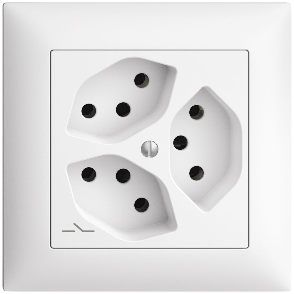 UP-Steckdose EDIZIOdue 3×T13 1×S weiss