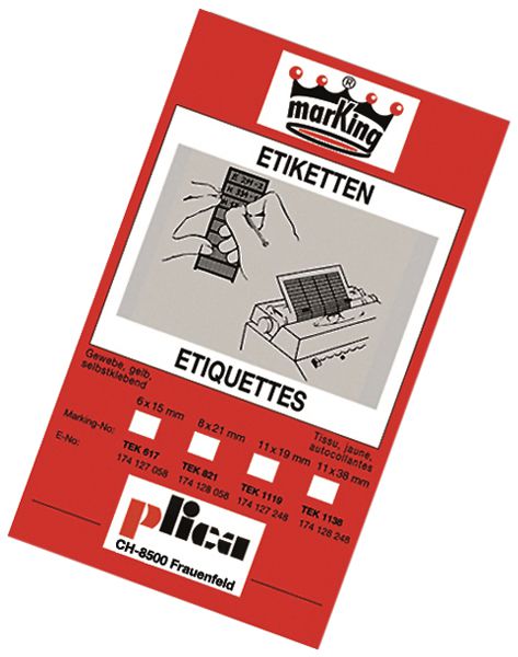 Carta di marcaggio TEK 21×8mm giallo con 600 pzz.