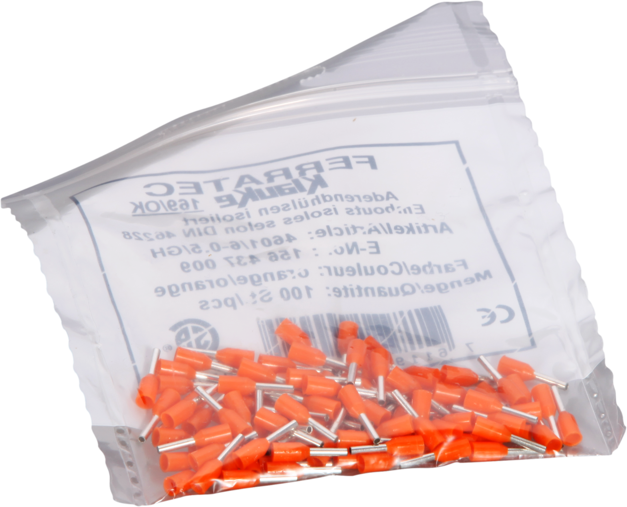 Aderendhülse Typ A isoliert 0.5mm²/6mm orange