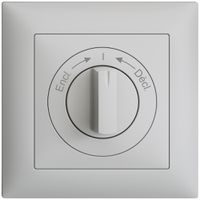 Frontset EDIZIOdue Encl.->I<-Décl. hellgrau 88×88mm für Schwenktaster