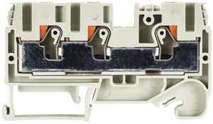 Durchgangs-Reihenklemme WTP 0.2…10mm² 57A 1000V 3×Steck.1 Et.Hutschiene TH35 gr