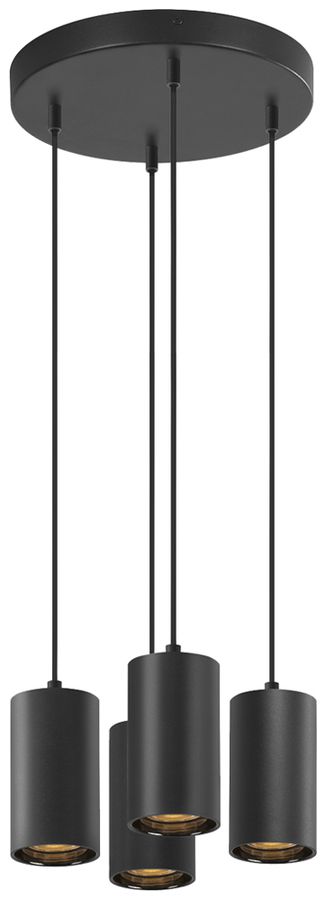 Lampada sospesa SLV ASTO TUBE GU10 4×10W diretto Ø70×125mm nero