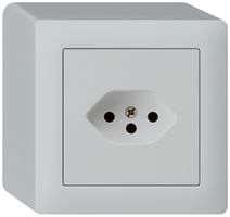 AP-Steckdose kallysto T13 hellgrau mit Kinderschutz