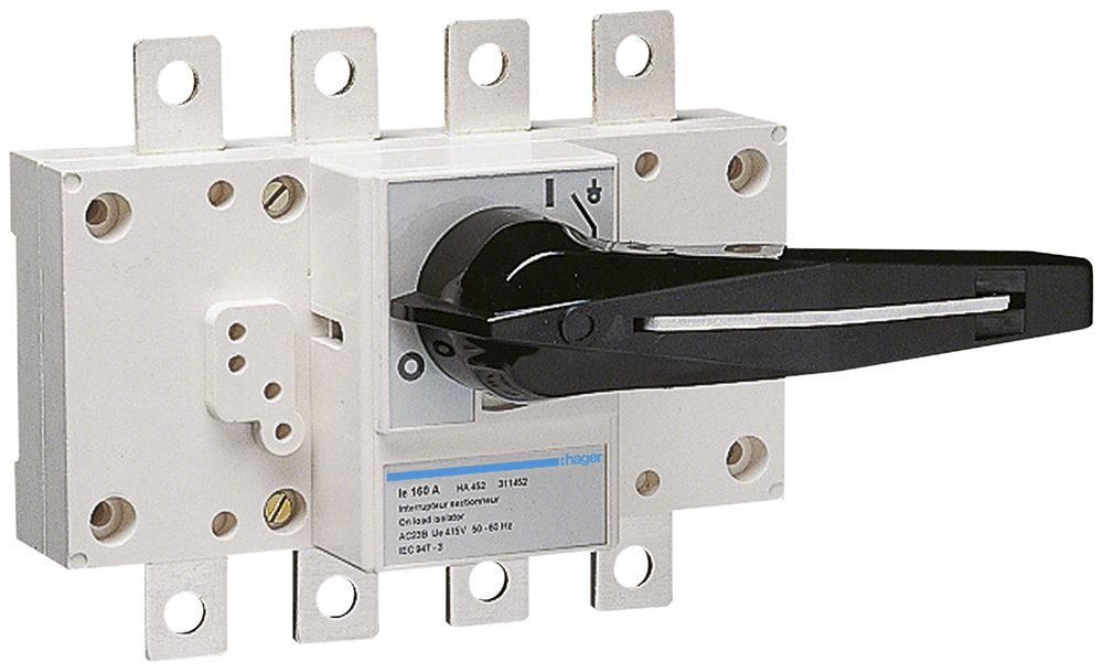 Interrupteur de charge INC Hager 4L 160A montage frontal indication de coupure