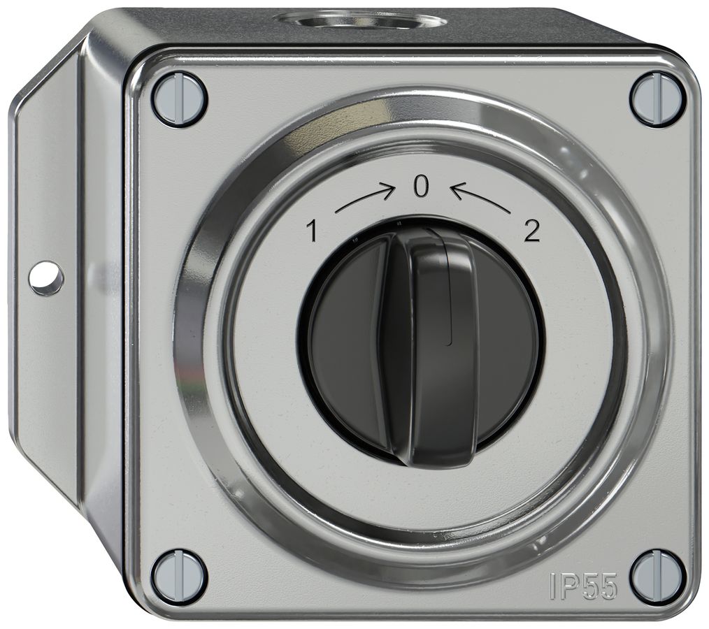 AP-Schwenktaster ELEMENT SNAPFIX® 1P 2S 16A 400V 1<-0->2 111×96×79mm aluminium