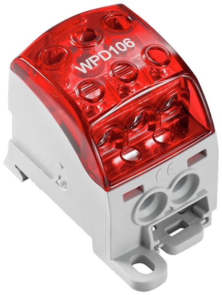 Bloc de distribution WM WPD 106 1P 215A 1×entr 5×sort 1.5…25mm² 1.5…70mm²