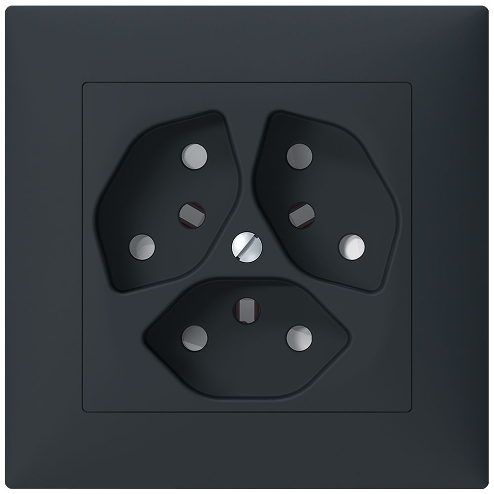 UP-Steckdose SIDUS 3×T13 anthrazit