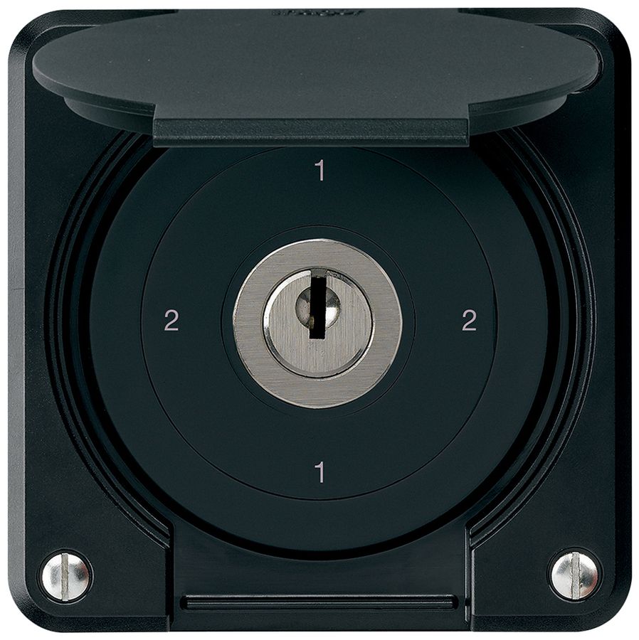 Interrupteur à clé ENC robusto IP55 avec clapet S3/1P noir