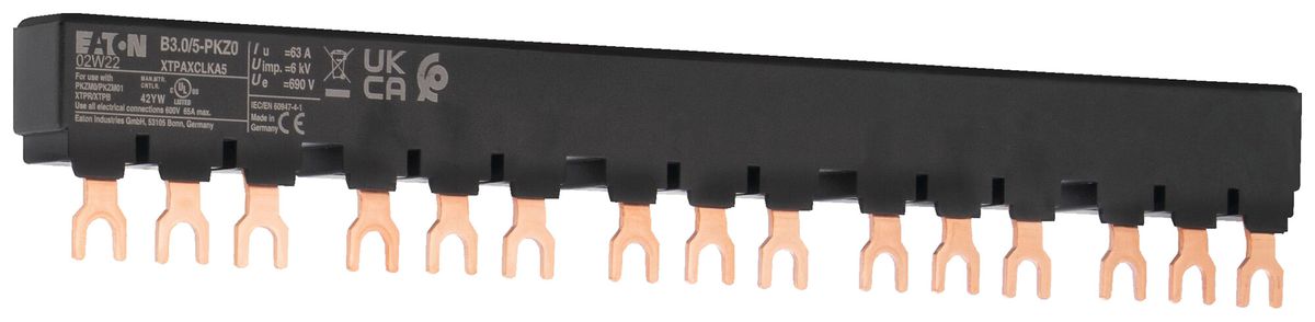 Pettine di raccordo Eaton B3.0/5-PKZ0 forca 63A 225mm nero