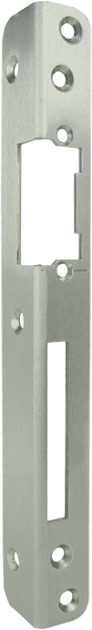 Winkelschliessblech 4/3, gerundet, Befestigungslöcher, DIN R