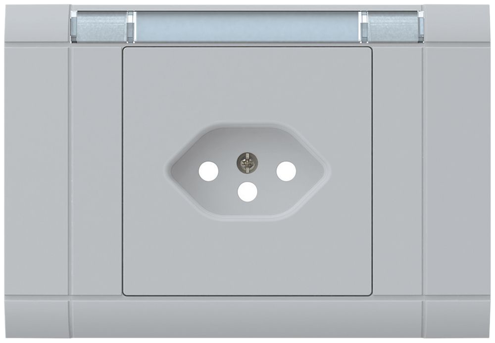 EB-Frontset kallysto, für EB-Steckdose 1×T13, mit Bezeichnungsträger, hellgrau