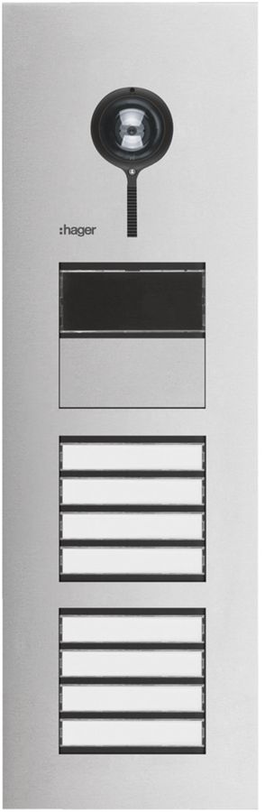 Poste vidéo externe Hager elcom.one 2-fils avec LED pour 8appartements ac-fin