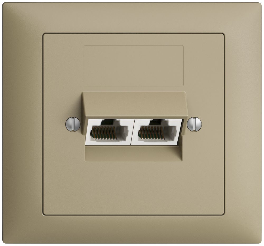 EB-Dose 2×RJ45/u 4P getr. EDIZIOdue sand ITplus