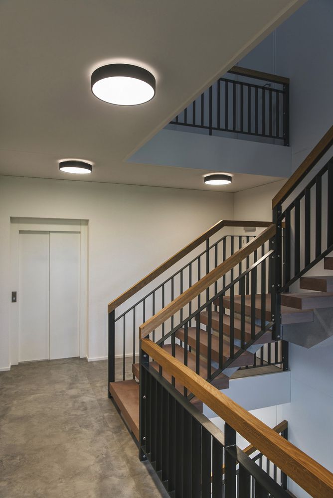 LED-Deckenleuchte SLV MEDO PRO 40DC 19W 2500lm 930/940 IP50 DALI Ø380mm schwarz