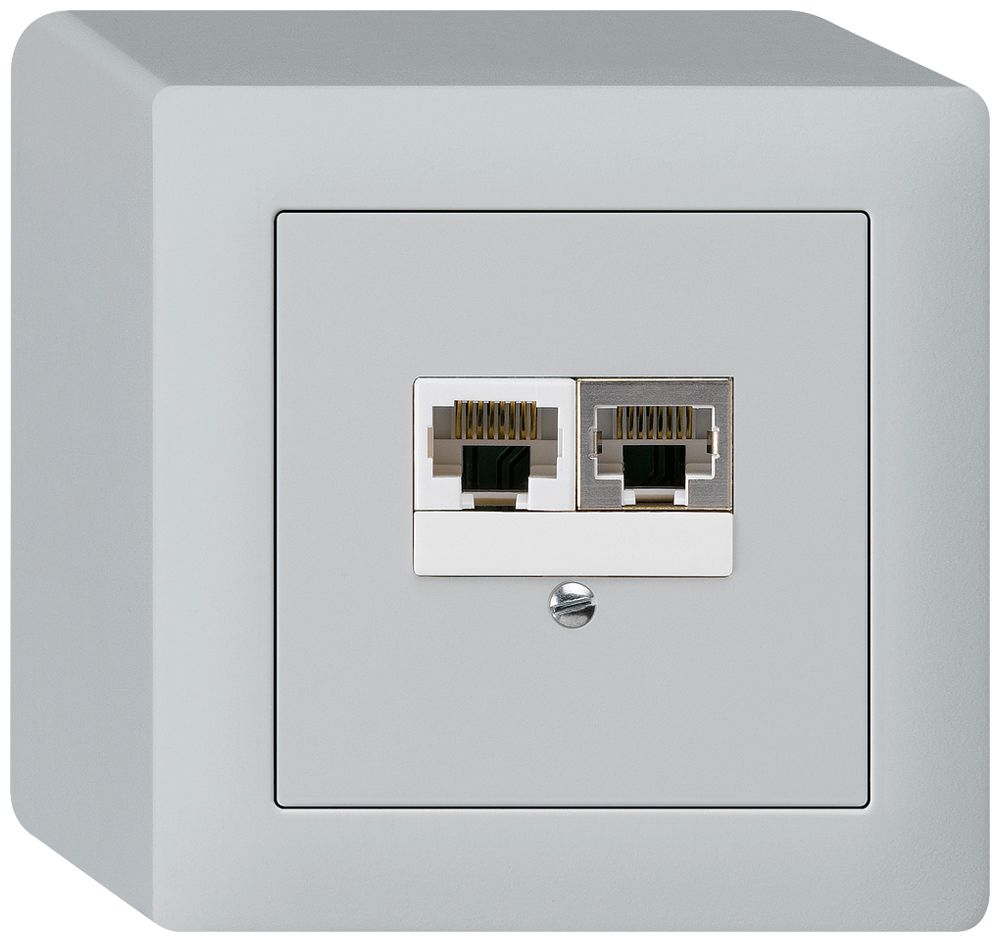 AP-Dose kallysto 2×RJ45s+u getrennt hellgrau
