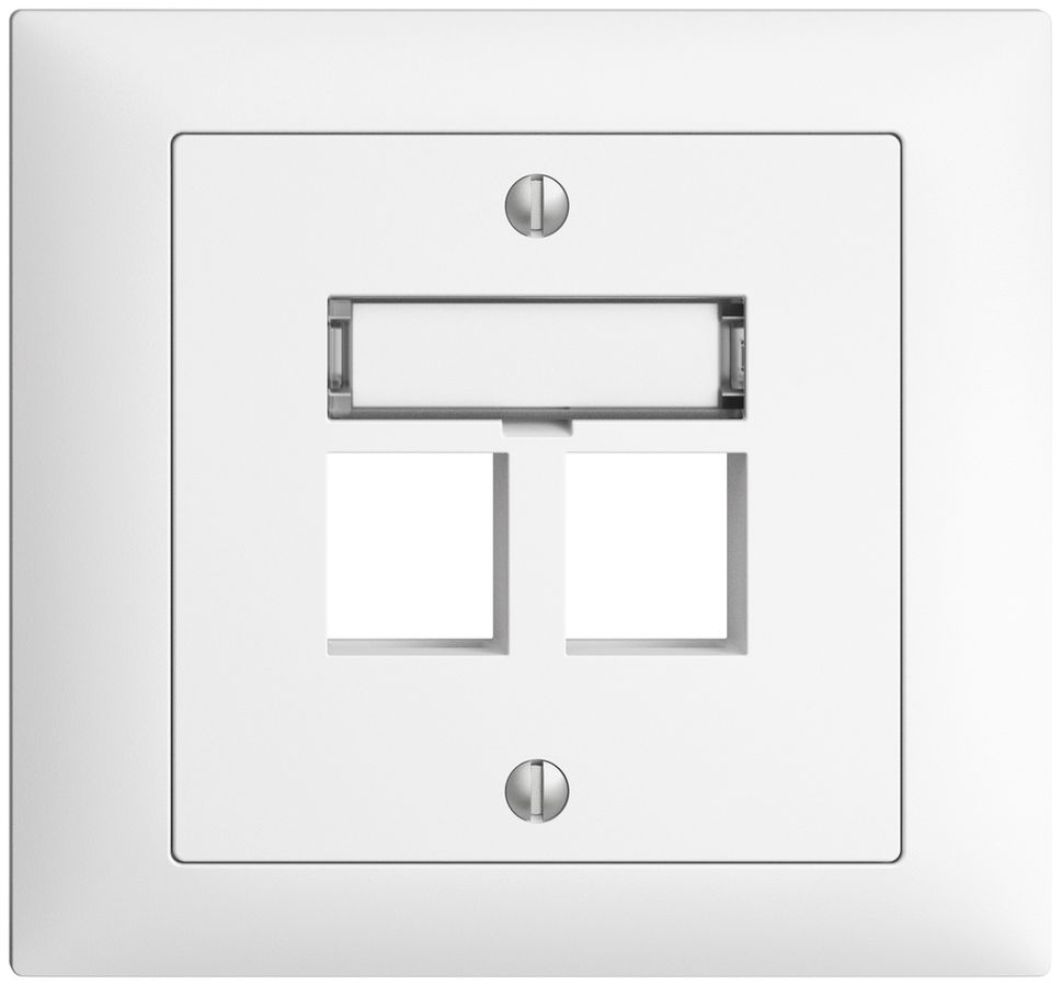 EB-Montageset EDIZIOdue FKE, Geradeauslass, für 2×Keystone, weiss