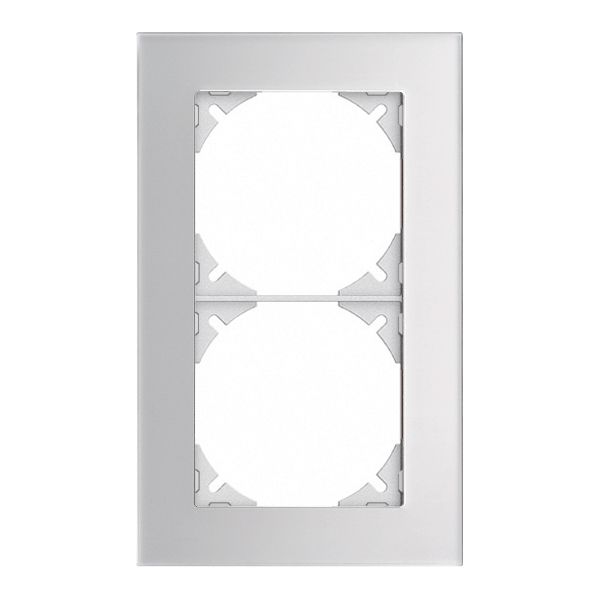 Abdeckrahmen EDIZIOdue prestige 2×1 spiegel satin