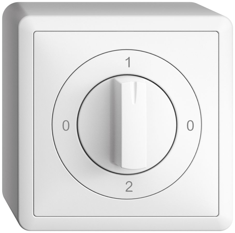 AP-Drehschalter EDIZIOdue 2/1P weiss, mit Drehgriff