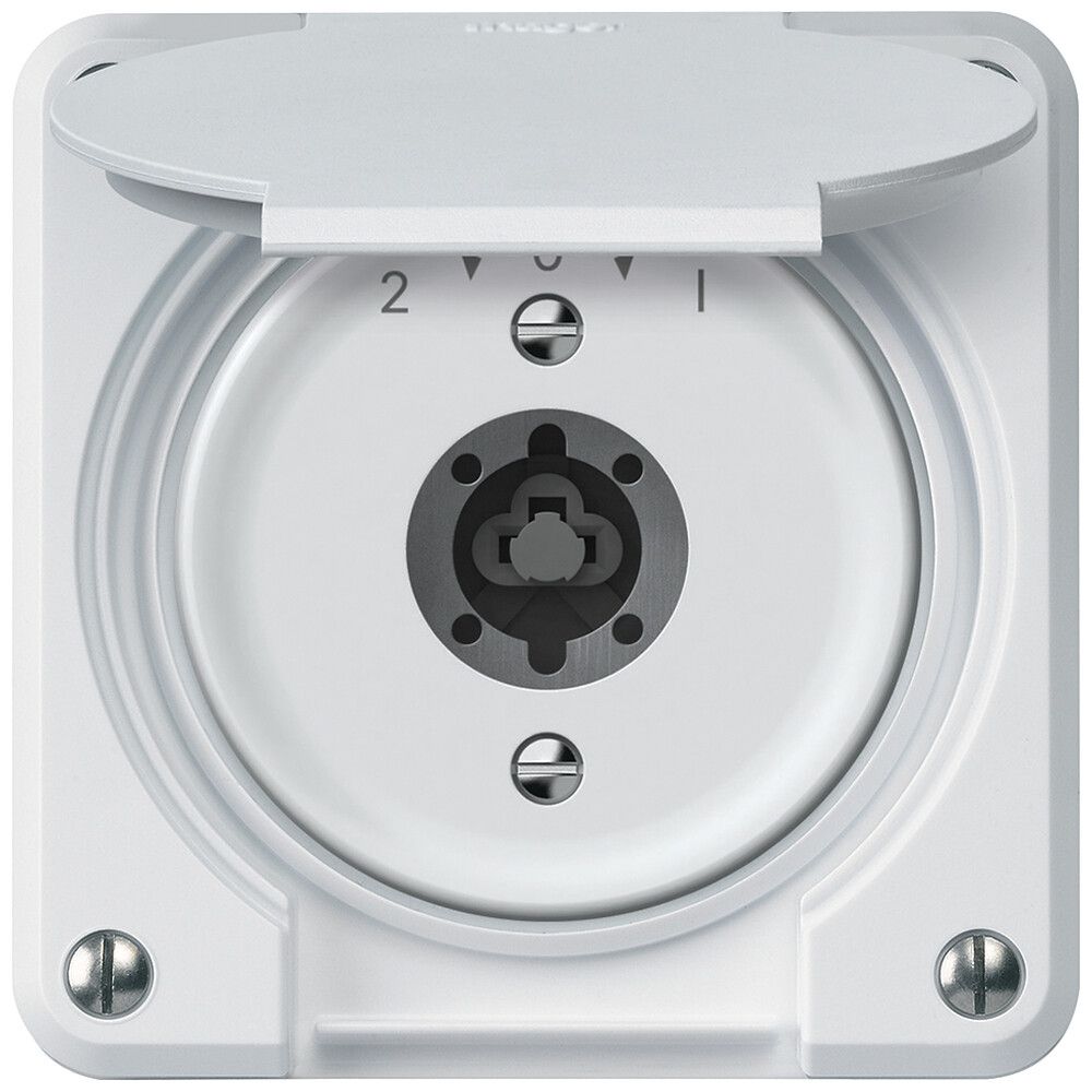 UP-Schlüsselschwenktaster robusto 1P 2NO 2CO 20A 250V 86×86mm weiss