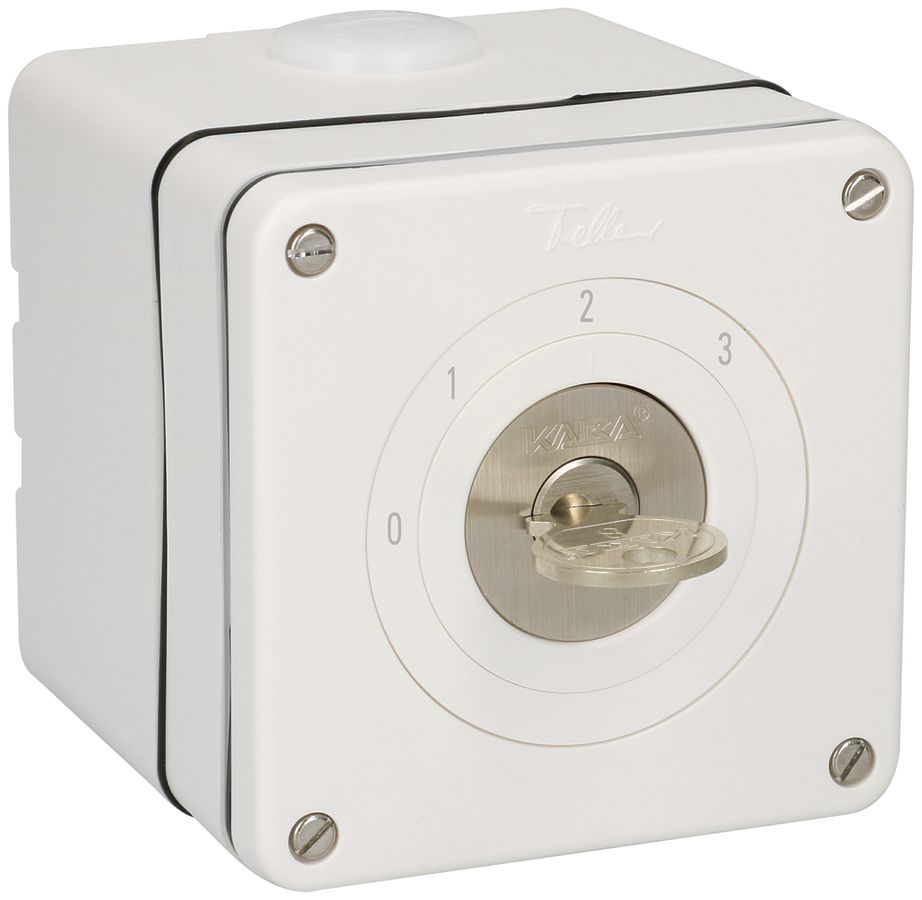 AP-Stufenschalter NEVO 1P, IP21, 0-1-2-3, Zyl.1007F, Abz.9h, Plan 5000, ws