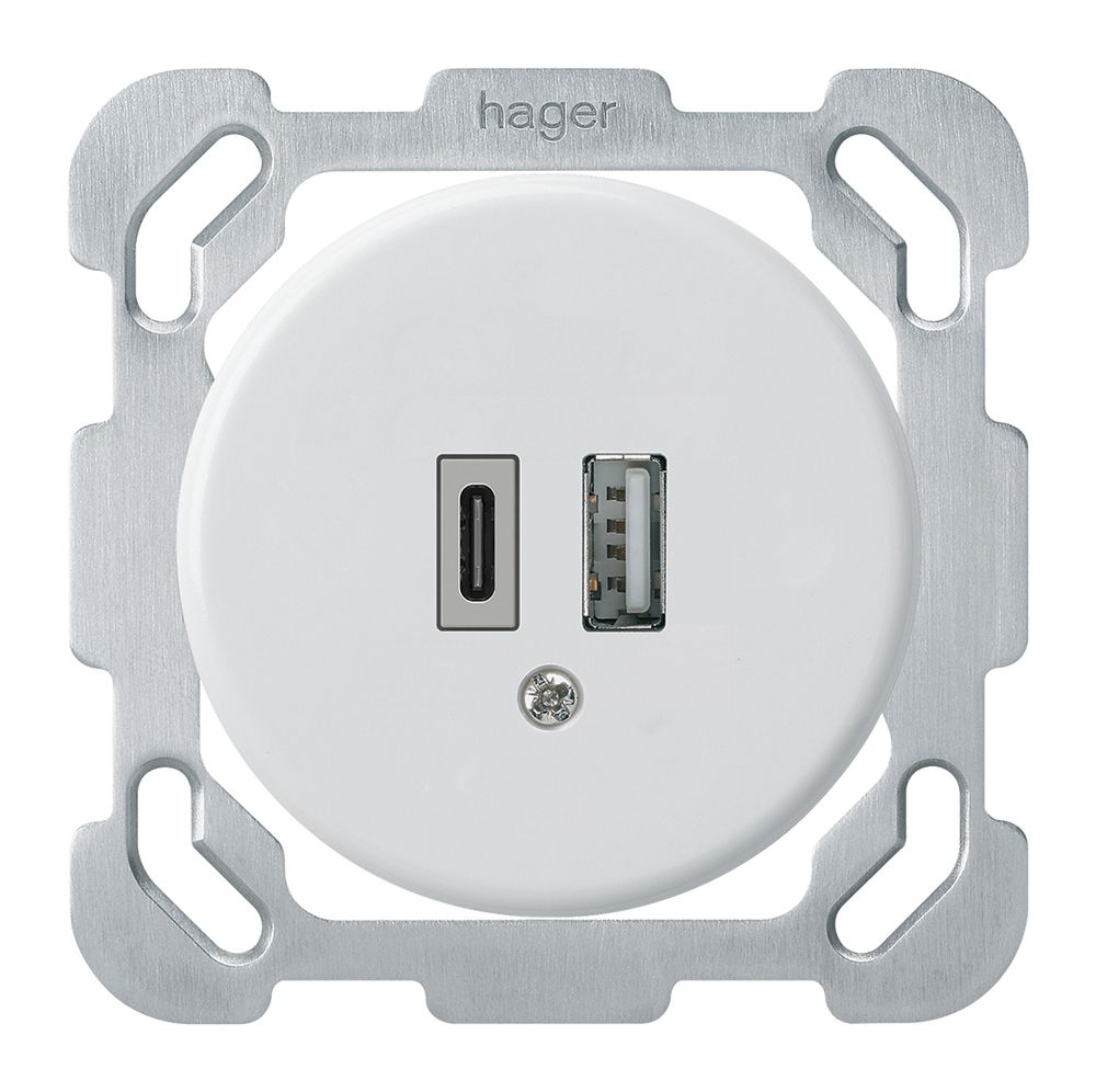 Prise de charge USB ENC basico 18W PD 1×type A 1×type C a.plaque d.fixation bc