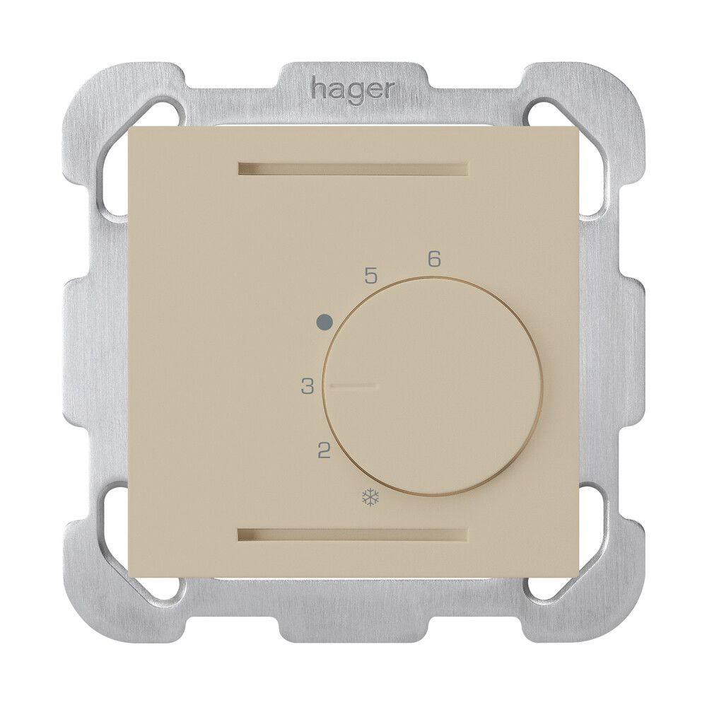 UP-Raumthermostat kallysto beige ohne Schalter mit Befestigungsplatte