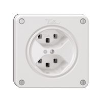 Steckdose NEVO, 2×T23, m.LED, weiss