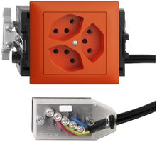 Presa INS EDIZIOdue 3×T13 L1 53mm Snap arancione per Technofil