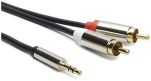 Analoges Audiokabel Ceconet, Jack 3.5mm ↔ RCA (Cinch), AWG26, schwarz, 1.5m