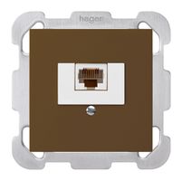 Einsatz zu Anschlussdose kallysto 1×RJ45u braun mit Befestigungsplatte