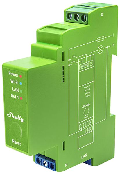 REG-RF-Dimmaktor Shelly Dimmer 1PM Bt/Wi-Fi 1×Ausg 110…240V 1TE