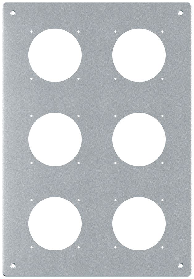 Placca d.montaggio INC robusto 3×2 alluminio, natura