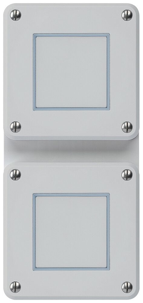 UP-Kombination Hager robusto IP55 I-I vertikal S3/1L+S3/1L grau