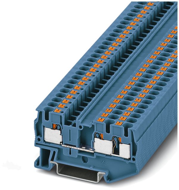 Durchgangsreihenklemme Push-In TWIN 0.2…6mm² blau