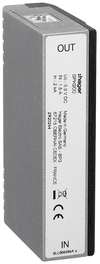 Scaricatore di sovratensione Hager SPD 0.91kA 25mm per ethernet/reti VoIP