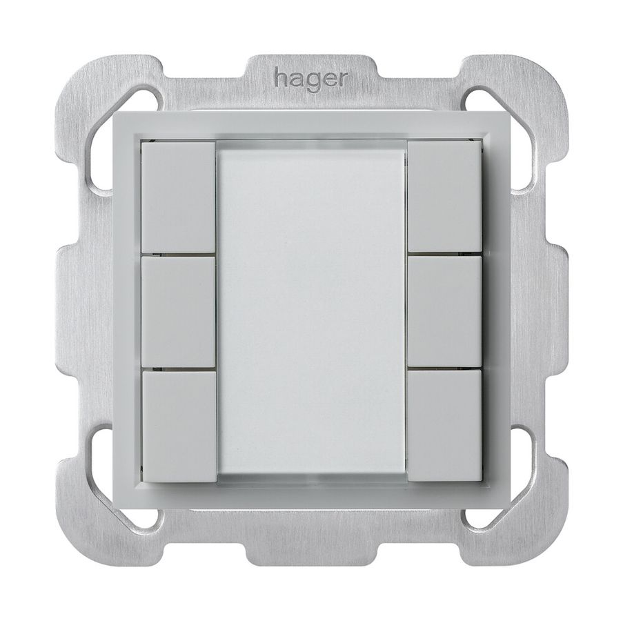 Poussoir universel ENC 6×KLA B sans LED gris clair