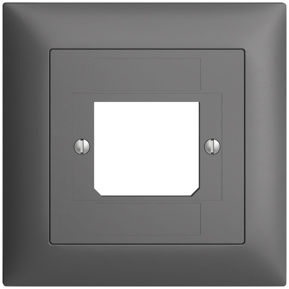 Frontset EDIZIOdue dunkelgrau 88×88mm 1×TT 3×RJ