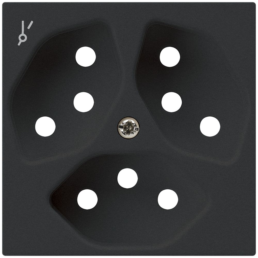 Frontplatte kallysto 3×T13/1 60×60mm schwarz mit Kinderschutz