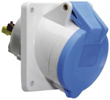 EB-Steckdose CEE Bals schräg 32A 4P 230V 9h IP44 Ni 85×85mm QC