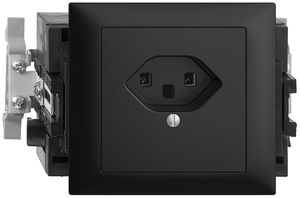 EB-Steckdose EDIZIOdue T23 16A 53mm Snap schwarz, Schraubklemme