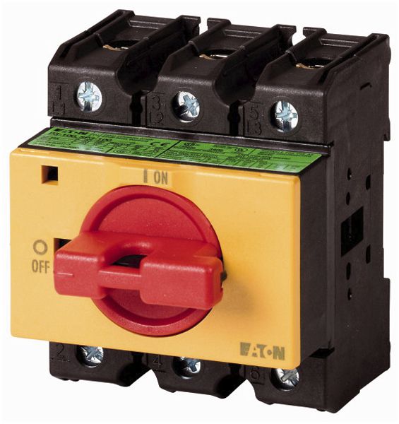 EB-Drehschalter EIN-AUS ETN, P3, 100A, 3P+N, NOT-AUS-Funktion, Knebel rot
